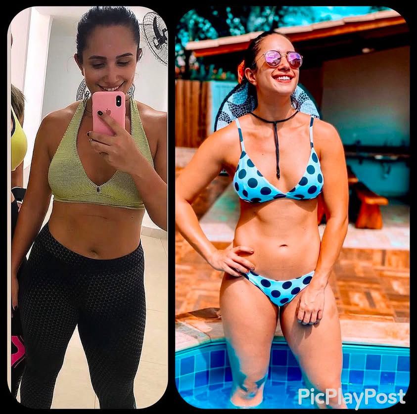 Transformação de aluna antes e depois